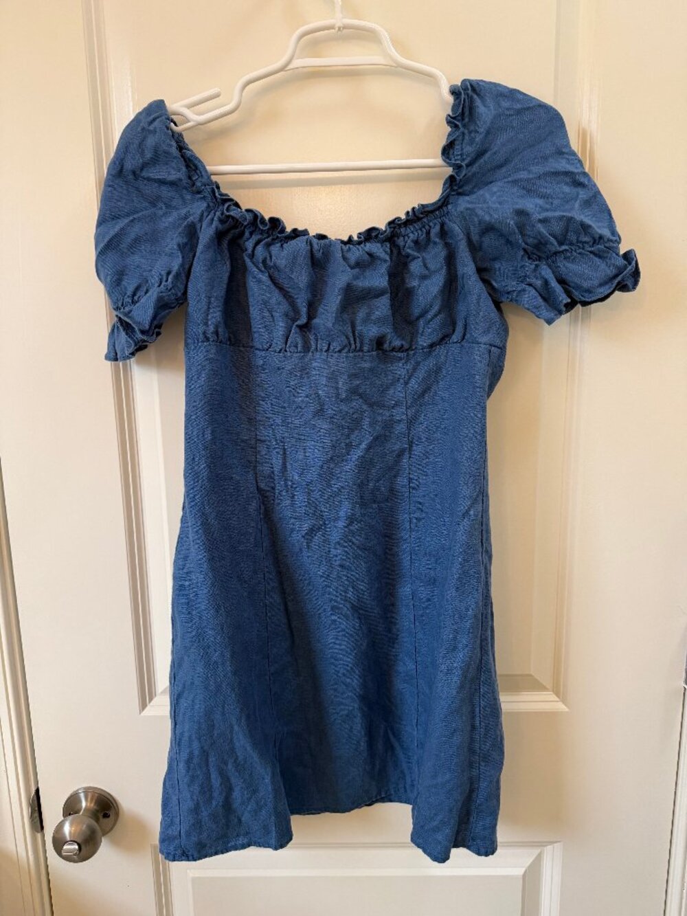 Reformation Blue Off-Shoulder Top Size S
